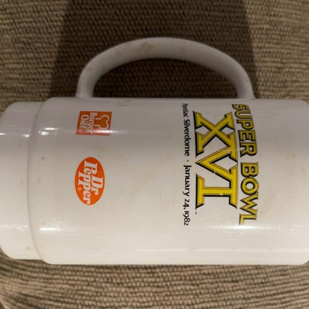 1982 Super Bowl mug. Pontiac Silverdome